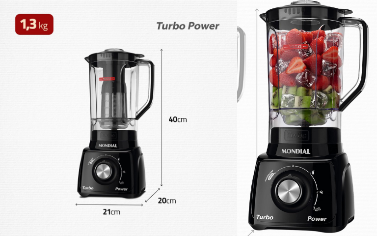 Liquidificador Mondial Turbo Power 550W