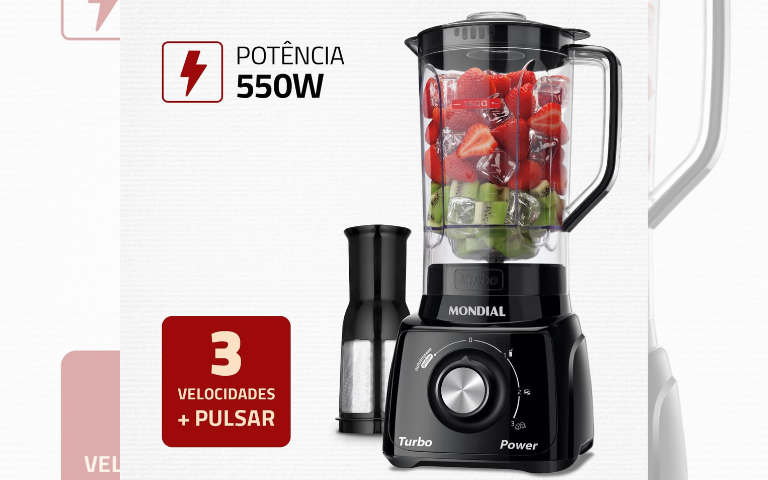 Liquidificador Mondial Turbo Power 550W