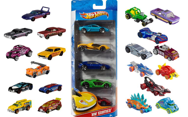 Pacote de 5 Carros Hot Wheels
